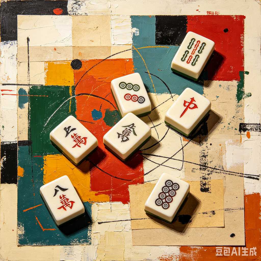vivid color print mahjong set